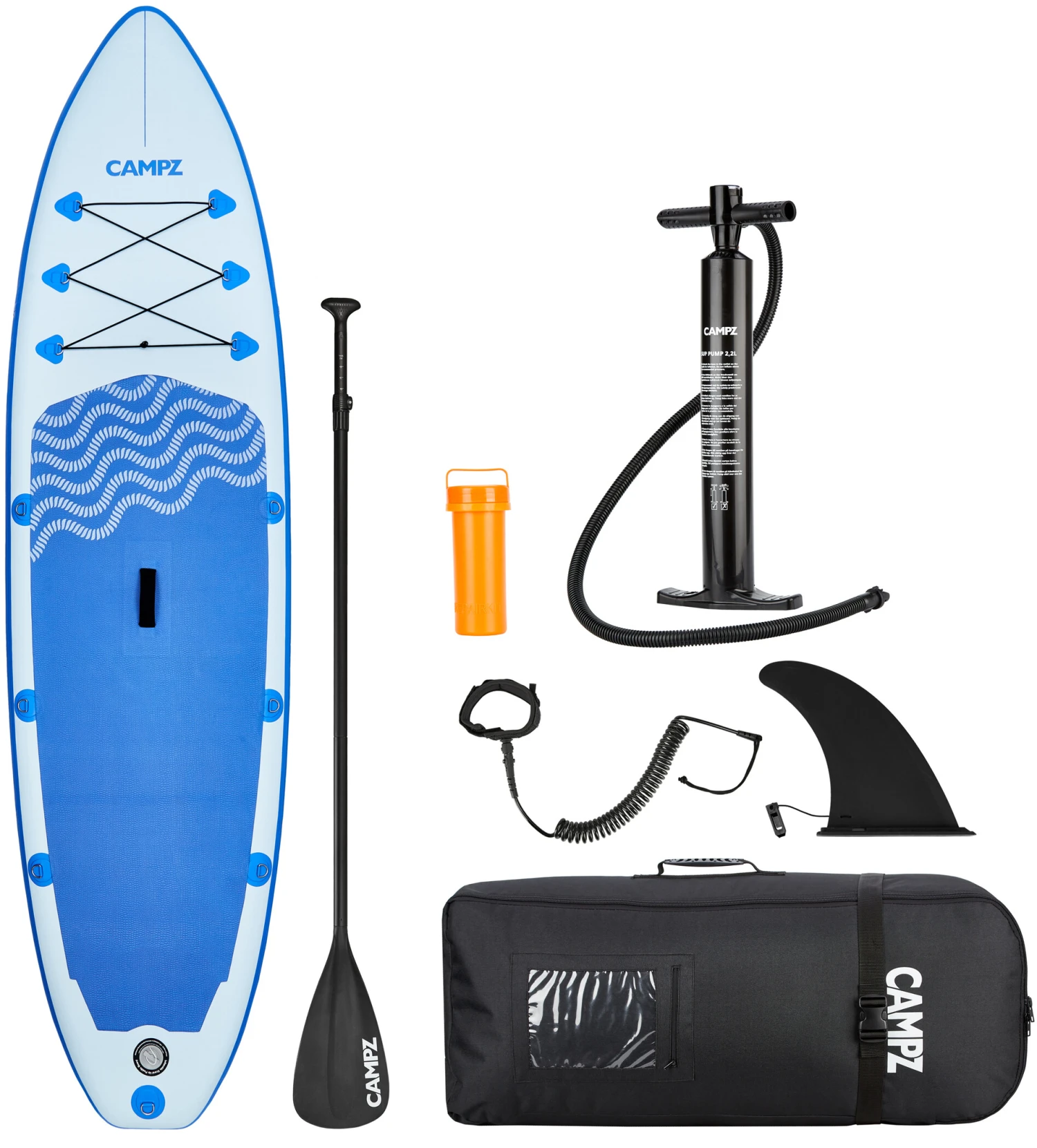 CAMPZ Allround Inflatable SUP Set, Blauw 3 CAMPZ Allround Inflatable SUP Set, Blauw