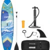 CAMPZ Opblaasbare SUP Met Peddels En Pomp, Bont 1 CAMPZ Opblaasbare SUP Met Peddels En Pomp, Bont -Watersportwinkel campz sup with paddle pump carry bag and repair kit multicolor 1