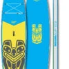 Indiana SUP 10'2 Groms Pack Inflatable SUP Board With 3-piece Carbon/fibreglass Paddle, Blauw/geel -Watersportwinkel indiana sup 102 groms pack inflatable sup board with 3 piece carbon fibreglass paddle blue yellow 1