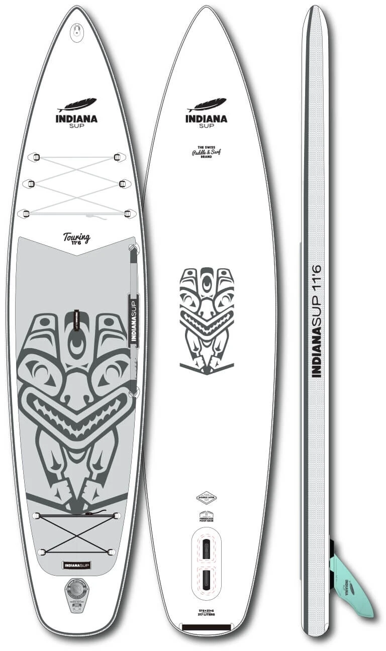 Indiana SUP 11'6 Touring Opblaasbaar SUP Board, Zwart/grijs 3 Indiana SUP 11'6 Touring Opblaasbaar SUP Board, Zwart/grijs