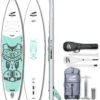 Indiana SUP 11'6 Touring Lite Pack Premium 3-delige Carbon Peddel/pomp/reparatieset, Wit/turquoise 1 Indiana SUP 11'6 Touring Lite Pack Premium 3-delige Carbon Peddel/pomp/reparatieset, Wit/turquoise -Watersportwinkel indiana sup 116 touring lite pack premium 3 piece carbon paddle pump repair kit white black green 1