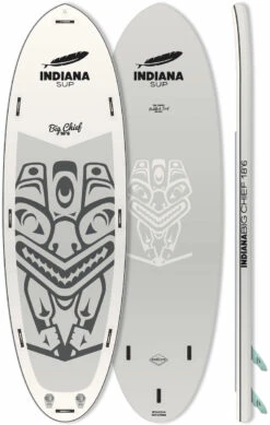 Indiana SUP 18'6 Big Chief Opblaasbaar SUP Board, Wit/grijs