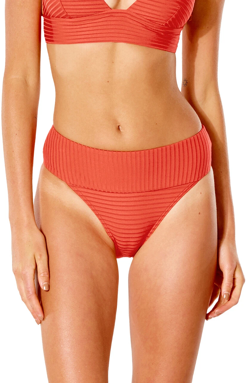 Rip Curl Premium Surf High Waist Cheeky Dames, Rood 3 Rip Curl Premium Surf High Waist Cheeky Dames, Rood