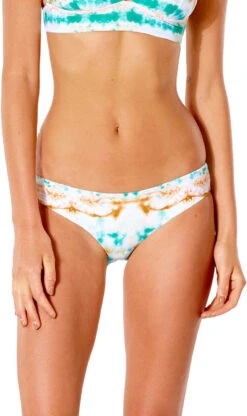Rip Curl Summer Palm Revo Cheeky Pants Dames, Wit/turquoise